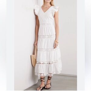 Sea New York Lea White Lace Midi Dress NWT